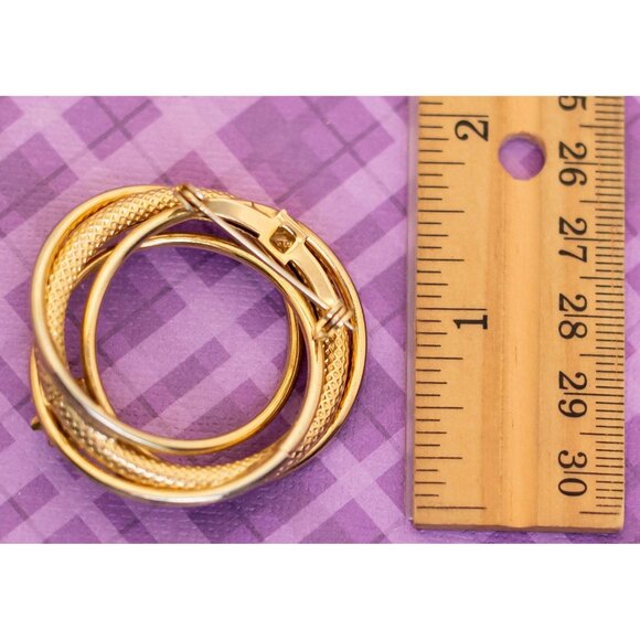 Vintage Serpent Coil Gold Tone Spiral Ring Faux Pearl Brooch - V13 - Picture 2 of 2